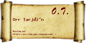Orr Tarján névjegykártya